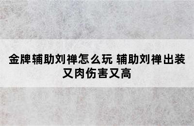 金牌辅助刘禅怎么玩 辅助刘禅出装又肉伤害又高